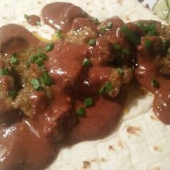 A picture of Steak Tacos w/ Mole.