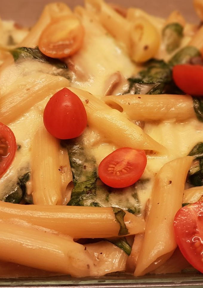 Una foto de Pasta con Espinacas