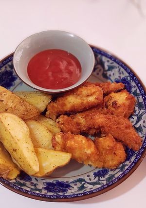 عکسی از دستور مرغ سوخاری و سیب زمینی تنوری