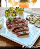 Costata di manzo alle erbe aromatiche con verdure grigliate