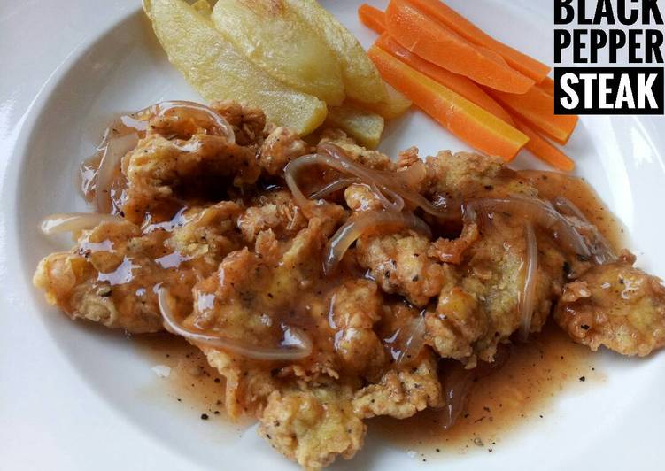 Resep Black Pepper Steak Crispy Anti Gagal