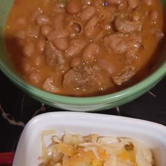 Bean Stew with buttered cabbage A picture of Bean Stew with buttered cabbage.