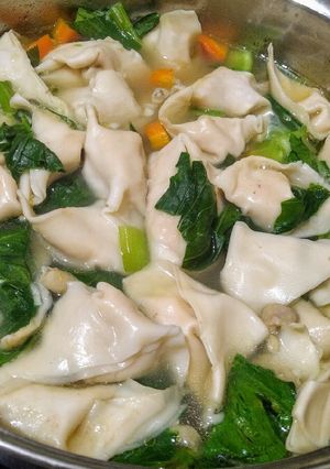 Foto resep Sup Wonton Sayur + Sambal pendampingnya