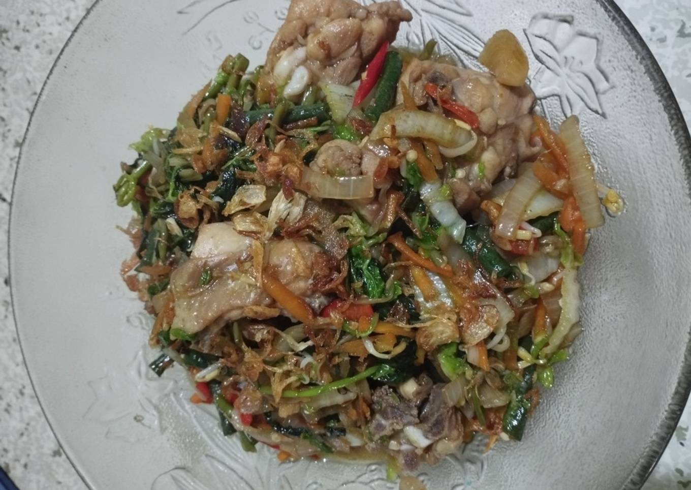 Oseng campuran sayur dan ayam