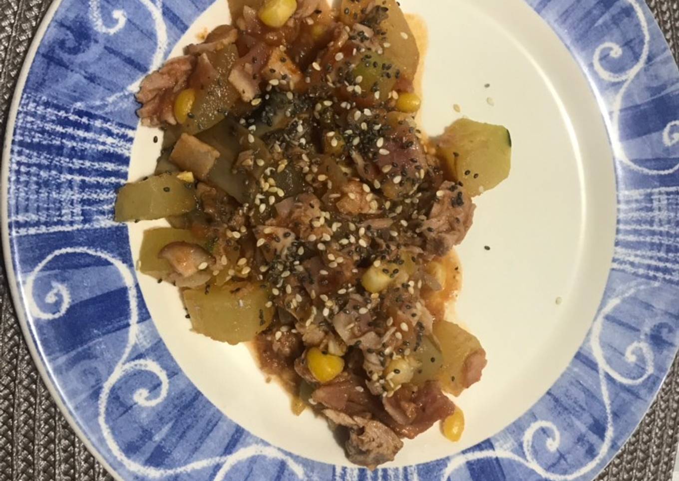 Calabaza en salsa de tomate