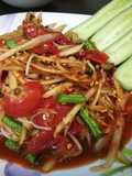 Spicy Papaya Salad with Fermented Fish Sauce