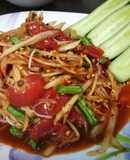 Spicy Papaya Salad with Fermented Fish Sauce