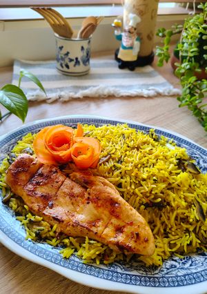 صورة لوصفة الارز مع الفطر