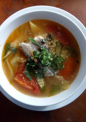Hình của món Canh chua cá lóc dọc mùng.