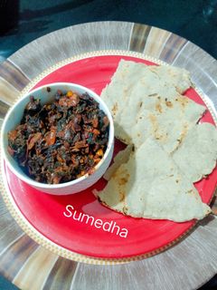 लाल माठाची भाजी भाकरी रेसिपी चे मुख्य फोटो