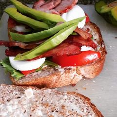 Shredded Smoked Chicken, Avocado and Egg Sandwish A picture of Shredded Smoked Chicken, Avocado and Egg Sandwish.