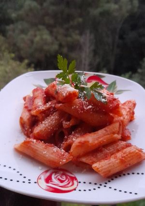 Una foto de Pasta a la puttanesca