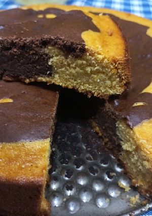 Una foto de Queque naranja y chocolate