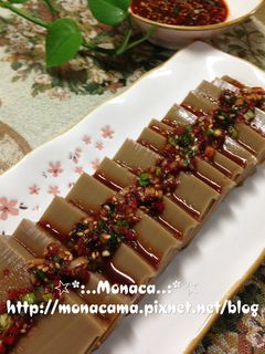 韓式涼拌橡實凍도토리묵무침 的食譜成品照片