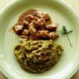 Puré de Brócoli con Zanahoria y pollito adobado