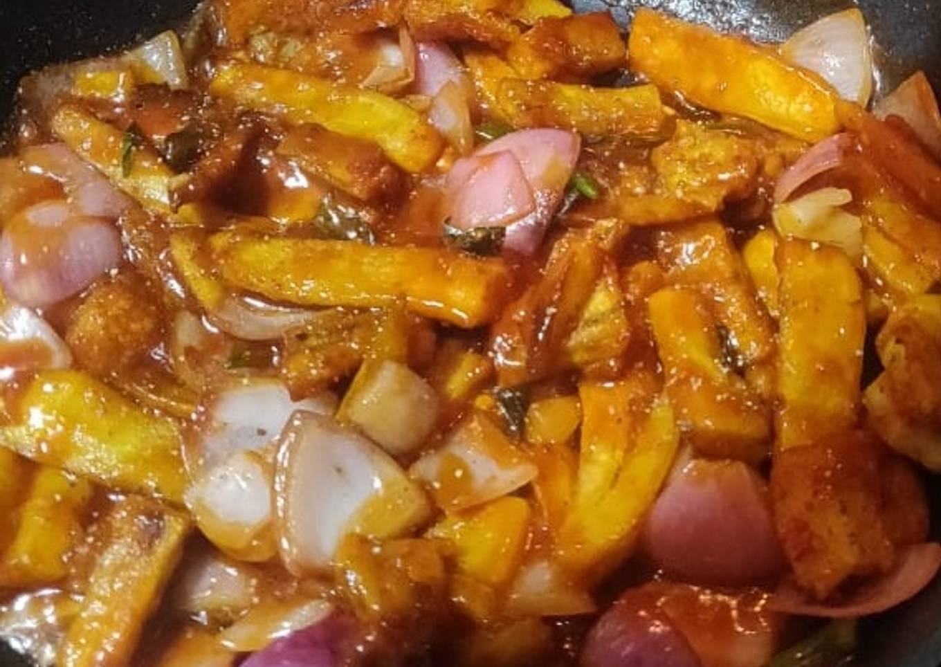 Crispy Chilli Raw Banana