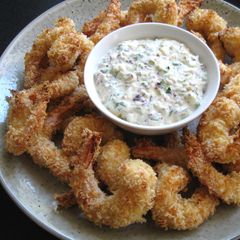 A picture of Baked Crumbed Prawns.