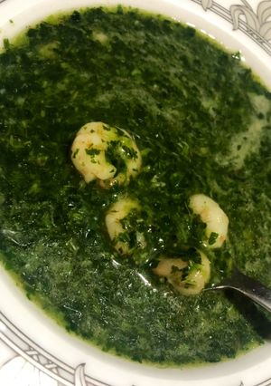 صورة لوصفة ملوخية بالجمبري 🍤