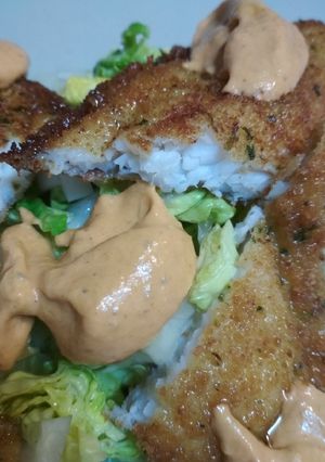 Una foto de Tupper de pescado a la provenzal con salsa romesco