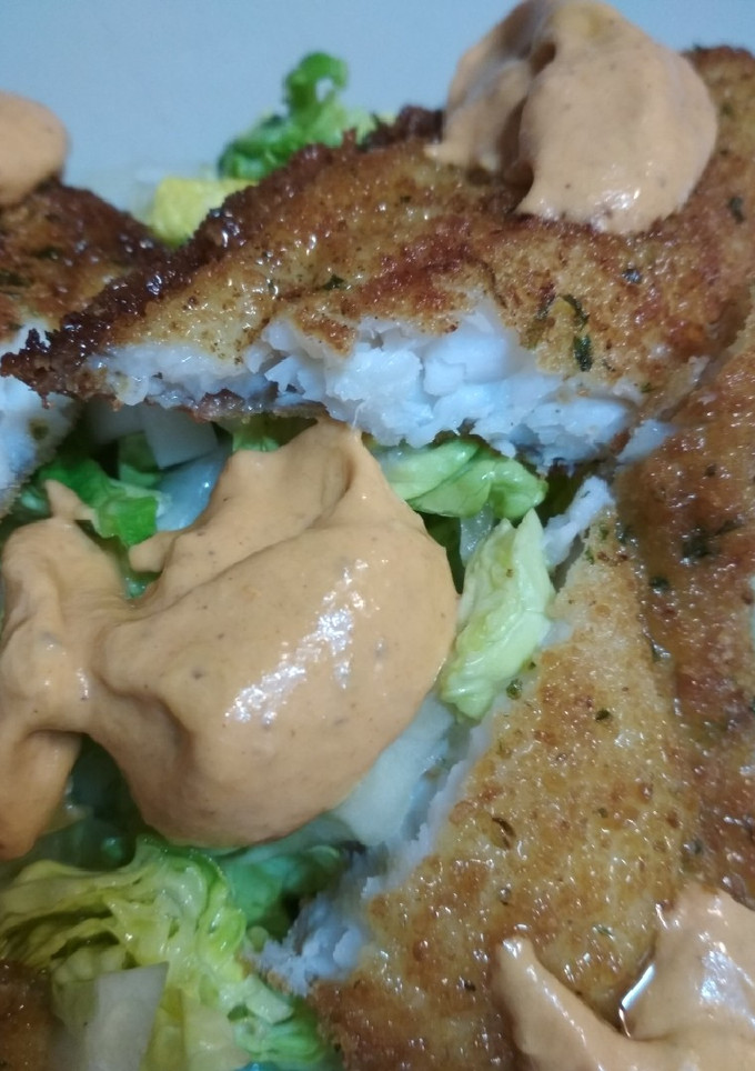 Una foto de Tupper de pescado a la provenzal con salsa romesco