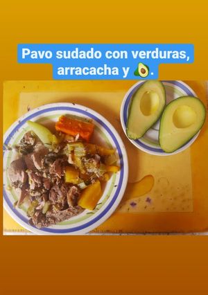Una foto de Pavo sudado