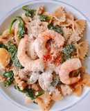 Nui Nơ Xào Tôm, Thịt Băm & Cải Bó Xôi