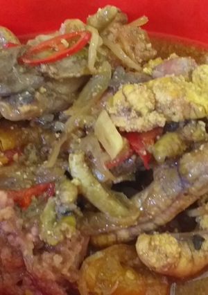 Foto resep Telur ikan haruan dan isi perut ikan haruan masak asam