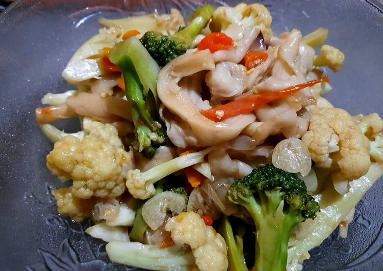 Resep Tumis jamur tiram dan brokoli yang Lezat