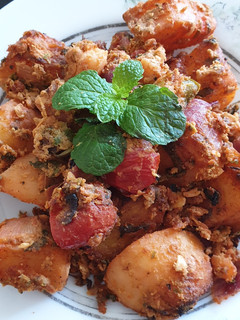 A picture of Tandoori potatoes#weekly jikonichallenge.