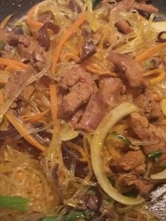Hình của món Miến Xào Lòng Gà.