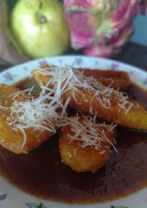 Foto resep Pisang pasir saos karamel susu