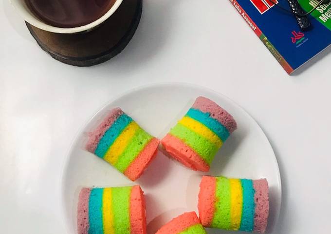 Mini Rainbow Roll Cake