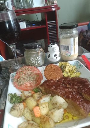 Una foto de Asado vegano de seitán (🌱)