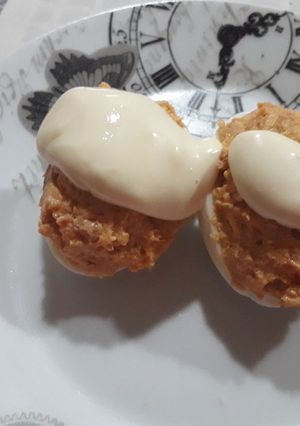 Una foto de Huevos rellenos con mahonesa casera
