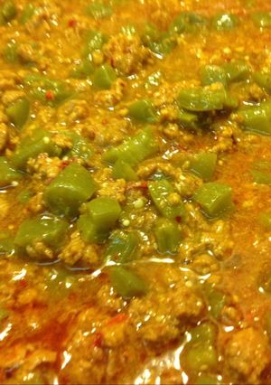 Una foto de Guisado de Longaniza y Nopales