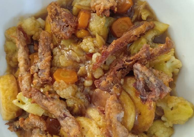 Resep Angsio Tofu Kembang Kol Tabur Ayam Crispy, Enak Banget