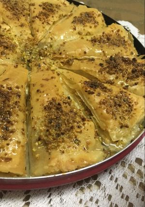 صورة لوصفة بقلاوه بالقشطه والفستق