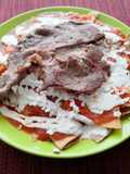 Chilaquiles Rojos with Steak