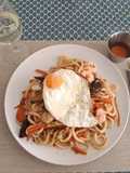 Udon con gambas