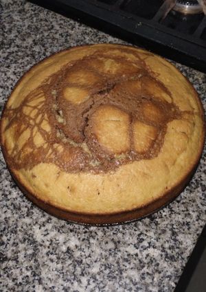 Una foto de Bizcochuelo matero marmolado caserito express