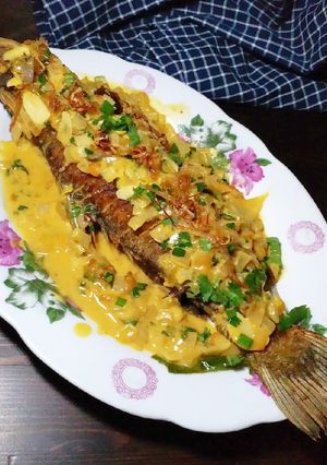 Foto resep 💢 Ikan Goreng Siram Kuah Kari Kuning💢