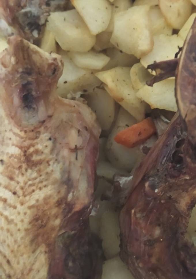 Картопля з курятиною в рукаві
