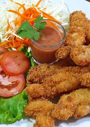 รูปของ สะโพกไก่ชุปเกล็ดขนมปัง
