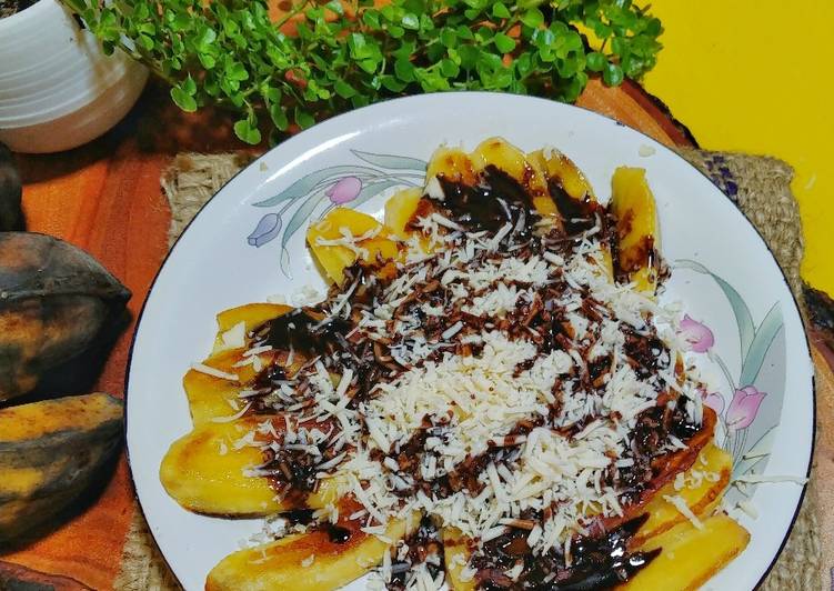 Masakan Unik Pisang Kipas Bakar Gula Pasir Ala Warung