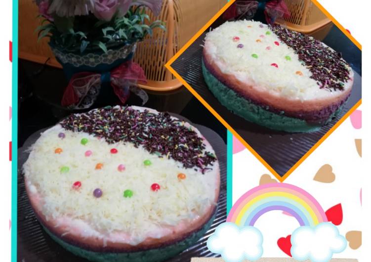 Bolu Susu Rainbow Kukus (Lembut)