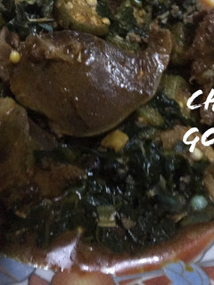 A picture of Vegetable soup with Gizzard.