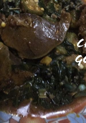 A picture of Vegetable soup with Gizzard.