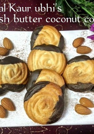 A picture of Danish butter coconut cookies 🍪🥥🍫.