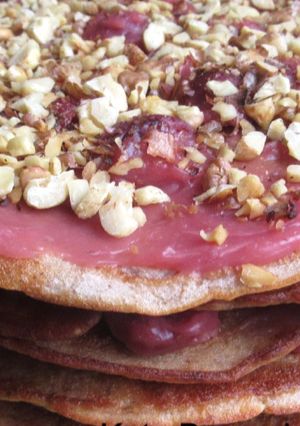 Diós-meggyes palacsintatorta (Gluténmentes) :) recept fotója