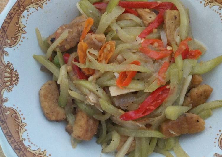 Tumis jepan dan tempe menjos